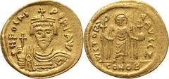 Ancient Byzantine Empire, Phocas 602-610, Solidus, Constantinople Bizancjum, Fokas 602-610, solidus, Konstantynopol Gold 4,42 g, 20,5 mm. Złoto 4,42 g, 20,5 mm. Grade: VF Reference: Sear 619, Friedber