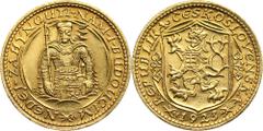 Czechoslovakia Czechoslovakia, Ducat 1923 Czechosłowacja, dukat 1923 Gold 3,49 g, cleaned. Złoto 3,49 g; ślady mycia. Grade: XF+ Reference: Friedberg 2Czechoslovakia