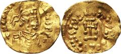 Ancient Byzantine Empire, Constans II 641-668, Tremissis, Constantinople Bizancjum, Konstans II 641-668, tremissis, Konstantynopol Gold 1,38 g, 15 mm. Złoto 1,38 g, 15 mm. Grade: VF Reference: Sear 10