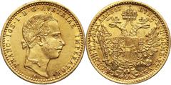 Austria Austria, Franz Joseph I, Ducat 1861 A, Vienna Austria, Franciszek Józef I, dukat 1861 A, Wiedeń Gold 3,46 g. Small surface knocks. Złoto 3,46 g. Drobne uszkodzenia powierzchni. Grade: XF Refer