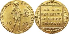 Netherlands Netherlands, Wilhelm I, Ducat 1828, Utrecht Niderlandy, Wilhelm I, dukat 1828, Utrecht Gold 3,54 g. Nice coin. Złoto 3,54 g. Ładnie zachowany. Grade: XF+ Reference: Friedberg 331Netherland