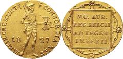 Russia Russia, Nicholas I, Dutch-type Ducat 1827, St. Petersburg Rosja, Mikołaj I, dukat typu niderlandzkiego 1827, Petersburg Gold 3,41 g.Złoto 3,41 g. Grade: XF Reference: KM #50.2Russia