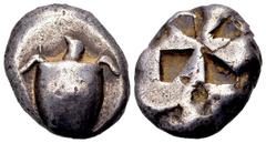 The Lundahl collection (1955-1995) Aegina, Aegina. Ca. 500-480 BC. AR stater, 12.05 g. Sea turtle, with no collar and an almost smooth carapace / skew pattern within incuse square. Milbank, pl. 1, 3-4