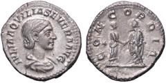 Roman Empire coins ROMANE IMPERIALI - Aquilia Severa (seconda moglie di Elagabalo) - Denario C. 6 (30 Fr.); RIC 228 (AG g. 3,05) SPL