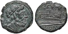 Roman Republic coins ROMANE REPUBBLICANE - CURIATIA - C. Curiatius f. Trigeminus (142 a.C.) - Semisse Cr. 240/2b (AE g. 5,86) BB+/BB