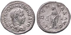Roman Empire coins ROMANE IMPERIALI - Elagabalo (218-222) - Denario C. 90; RIC 106 (AG g. 3) SPL