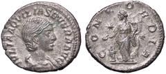 Roman Empire coins ROMANE IMPERIALI - Aquilia Severa (seconda moglie di Elagabalo) - Denario C. 2 (20 Fr.); RIC 226 (AG g. 2,54) BB+/qSPL