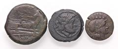 Lots LOTTI - Repubblicane Asse, semisse, triente - Lotto di 3 monete MB÷qBB