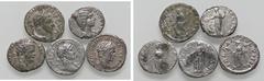 Lots LOTTI - Imperiali Adriano, Caracalla, Elagabalo, S. Severo, G. Domna - Lotto di 5 denari MB÷BB
