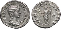 Roman Empire coins ROMANE IMPERIALI - Giulia Soemia (madre di Elagabalo) - Denario C. 8; RIC 241 (AG g. 3,29) SPL/qSPL