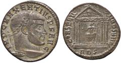 Roman Empire coins ROMANE IMPERIALI - Massenzio (306-312) - Follis (MI g. 6) Tracce di argentatura BB-SPL Tracce di argentatura