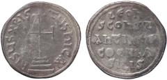 Byzantine coins BIZANTINE - Leone IV e Costantino VI (775-780) - Miliarense Sear 1585 (AG g. 1,56) Tosata meglio di MB Tosata