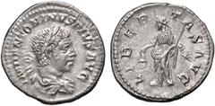 Roman Empire coins ROMANE IMPERIALI - Elagabalo (218-222) - Denario C. 90; RIC 106 (AG g. 3) SPL