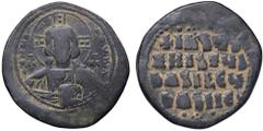 Byzantine coins BIZANTINE - Basilio II e Costantino VIII (975-1025) - Follis (attribuito) Ratto 1964; Sear 1813 (AE g. 17,18) MB-BB