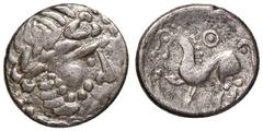 Celtic coins CELTI - EUROPA CENTRALE - Imitazioni di Filippo II e Alessandro III di Macedonia - Dracma (Syrmia) - Testa di Zeus a d. /R Cavallo andante a s. (AG g. 2,16) BB+