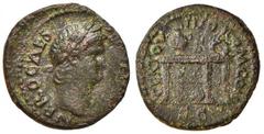 Roman Empire coins ROMANE IMPERIALI - Nerone (54-68) - Semisse - Testa a d. /R Tavolo da gioco ornato da due grifoni; sopra, un vaso e una corona RIC 241 (AE g. 3,49) qSPL