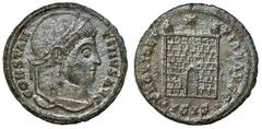 Roman Empire coins ROMANE IMPERIALI - Costantino I (306-337) - Follis ridotto (Siscia) - Testa laureata a d. /R Porta da campo sormontata da due torri e una da una stella (MI g. 3,26) qSPL/SPL