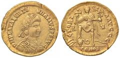 Roman Empire coins ROMANE IMPERIALI - Valentiniano III (425-455) - Solido (Ravenna) - Busto diademato e corazzato a d. /R L'Imperatore stante di fronte con lunga croce e globo sormontato da Vittoria p
