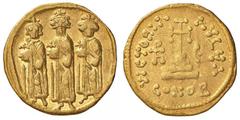 Byzantine coins BIZANTINE - Eraclio, Eraclio Costantino e Eraclona (638-641) - Solido - Eraclio, Costantino e Eraclona stanti, tutti e tre con globo crucigero /R Croce su tre gradini, nel campo monogr