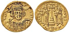 Byzantine coins BIZANTINE - Costantino IV (681-685) - Solido - Busto corazzato di fronte con scudo e lancia /R Eraclio e Tiberio stanti ai lati di croce potenziata su tre gradini Ratto 1644/46; Sear 1