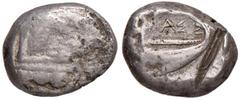 Greek coins GRECHE - LYCIA - Phaselis - Statere - Prua di nave a d. /R Poppa di nave a d. Sear 5333 (AG g. 10,9) Tacca al D/ MB/qBB