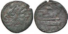 Roman Republic coins ROMANE REPUBBLICANE - ANONIME - Monete con simboli o monogrammi (211-170 a.C.) - Semisse - Testa laureata di Saturno a d.; dietro S /R Prua di nave a d.; sopra, S Cr. 339/2 (AE g.