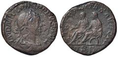 Roman Empire coins ROMANE IMPERIALI - Filippo II (247-249) - Sesterzio - Busto laureato a d. /R Filippo padre e figlio seduti a s. su sedia curule C. 18 (AE g. 19,83) qBB