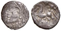 CELTI - EUROPA CENTRALE - Imitazioni di Filippo II e Alessandro III di Macedonia - Dracma (Syrmia) - Testa di Zeus a d. /R Cavallo andante a s. (AG g. 1,99) Grading BB