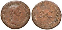 Roman Empire coins ROMANE IMPERIALI - Agrippina Madre (moglie di Germanico e madre di Caligola) - Sesterzio - Busto drappeggiato a d. /R Scritta nel campo C. 3 (8 Fr.); RIC 102 (AE g. 26,87) Bella pat