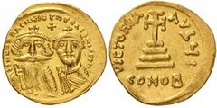 Byzantine coins BIZANTINE - Eraclio e Eraclio Costantino (613-638) - Solido - I busti coronati di fronte /R Croce su tre gradini Ratto 1356; Sear 734 (AU g. 4,48) BB+