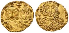 Byzantine coins BIZANTINE - Costantino V e Leone IV (751-775) - Solido - I busti di Costantino e Leone IV di fronte /R Busto di Leone III di fronte con croce Ratto 1750/1752; Sear 1551 R (AU g. 3,91) 