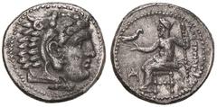 Greek coins GRECHE - RE DI MACEDONIA - Alessandro III (336-323 a.C.) - Dracma - Testa di Eracle a d. /R Zeus seduto a s. con aquila e scettro Sear 6731 var. (AG g. 4,35) SPL.