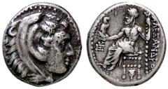 Greek coins GRECHE - RE DI MACEDONIA - Alessandro III (336-323 a.C.) - Dracma - Testa di Eracle a d. /R Zeus seduto a s. con aquila e scettro Sear 6731 (AG g. 4,19) BB+.