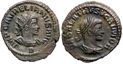 Roman Empire coins ROMANE IMPERIALI - Vaballato e Aureliano - Antoniniano - Busto di Vaballato laureato e drappeggiato a d. /R Busto di Aureliano radiato e corazzato a d. C. 1; RIC 381 (MI g. 3,2) qSP