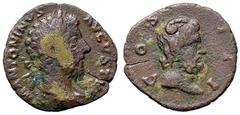 Roman provincial coins ROMANE PROVINCIALI - Marco Aurelio (161-180) - Semisse (Cyrenaica - Cesarea) - Testa laureata a d. /R Testa di Zeus Ammone stante a d. RIC 1253 (AE g. 2,08) qBB.