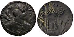 Greek coins GRECHE - TRIBU' DEGLI UNNI - Anonime - Dracma - Busto a s. /R Altare del fuoco (MI g. 2,9)Imitazione della dracma sassanide BB