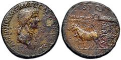 Roman Empire coins ROMANE IMPERIALI - Agrippina Madre (moglie di Germanico e madre di Caligola) - Sesterzio - Busto drappeggiato a d. /R Carpentum a s. trainato da due mule C. 1 R (AE g. 23,65) qBB