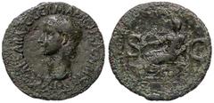 Roman Empire coins ROMANE IMPERIALI - Caligola (37-41) - Asse - Testa a s. /R Vesta seduta a s. con patera e scettro C. 27; RIC 38 (AE g. 9,27) BB
