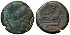 Roman Republic coins ROMANE REPUBBLICANE - ANONIME - Monete con simboli o monogrammi (211-170 a.C.) - Semisse - Testa laureata di Saturno a d.; dietro, lettera S /R Prua di nave a d.; sopra stella, da