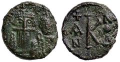 Byzantine coins BIZANTINE - Costante II (641-668) - Mezzo follis - Busti frontali di Costante II e Costantino IV /R Lettera K Spahr 140; Sear 1114 (AE g. 3,22) BB-SPL.