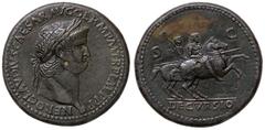 Roman Empire coins ROMANE IMPERIALI - Nerone (54-68) - Sesterzio - Testa laureata a d. /R Nerone con lancia su cavallo al galoppo a d. seguito da un soldato con uno stendardo C. 83; RIC 167 (AE g. 24,