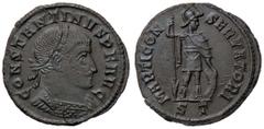 Roman Empire coins ROMANE IMPERIALI - Costantino I (306-337) - Follis (Treviri) - Busto laureato e corazzato a d. /R Marte stante a d. con lancia e scudo RIC 6 (MI g. 4,98) SPL/SPL+.