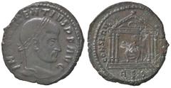 Roman Empire coins ROMANE IMPERIALI - Massenzio (306-312) - Follis - Testa laureata a d. /R Roma di fronte seduta entro tempio esastilo C. 21 (MI g. 5,85) BB+.