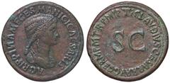 Roman Empire coins ROMANE IMPERIALI - Agrippina Madre (moglie di Germanico e madre di Caligola) - Sesterzio - Busto drappeggiato a d. /R Scritta nel campo C. 3 (8 Fr.); RIC 102 (AE g. 25,75) Ritocchi 