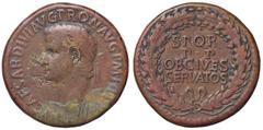 Roman Empire coins ROMANE IMPERIALI - Caligola (37-41) - Sesterzio - Busto laureato a s. /R Scritta entro corona C. 24; RIC 37 (AE g. 27,29) qBB/BB.