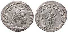 Roman Empire coins ROMANE IMPERIALI - Elagabalo (218-222) - Denario - Testa laureata a d. /R Elagabalo stante a s. presso un altare acceso con patera e clava; dietro l'altare, un toro e nel campo una 