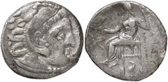 Greek coins GRECHE - RE DI MACEDONIA - Alessandro III (336-323 a.C.) - Dracma - Testa di Eracle a d. /R Zeus seduto a s. con aquila e scettro Sear 6731 var. (AG g. 4,22) qBB.