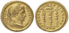 Roman Empire coins ROMANE IMPERIALI - Costantino I (306-337) - Solido (Treviri) - Testa laureata a d. /R Insegna tra due stendardi C. 556; RIC 815 (AU g. 4,52) Ex asta Gorny & Mosch 159, lotto 474 Ex 