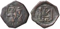 Byzantine coins BIZANTINE - Costante II (641-668) - Follis (Siracusa) - Costante II e Costantino stanti /R Grande M, sopra monogramma Ratto 1604; Sear 1109 (AE g. 4,76) BB.