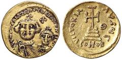 Byzantine coins BIZANTINE - Eraclio e Eraclio Costantino (613-638) - Solido Ratto 1363; Sear 741 (AU g. 4,44) Da incastonatura Da incastonatura qBB/BB.